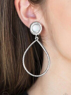 Paparazzi Jewelry Accessories - Fairytale Finish - White Earrings - Vintage